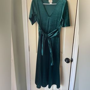 Green Velvet Dress